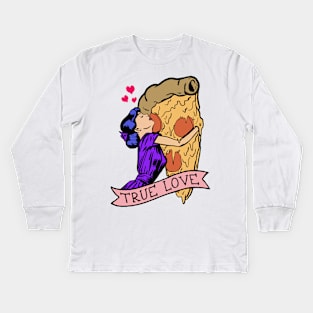 Pizza love Kids Long Sleeve T-Shirt